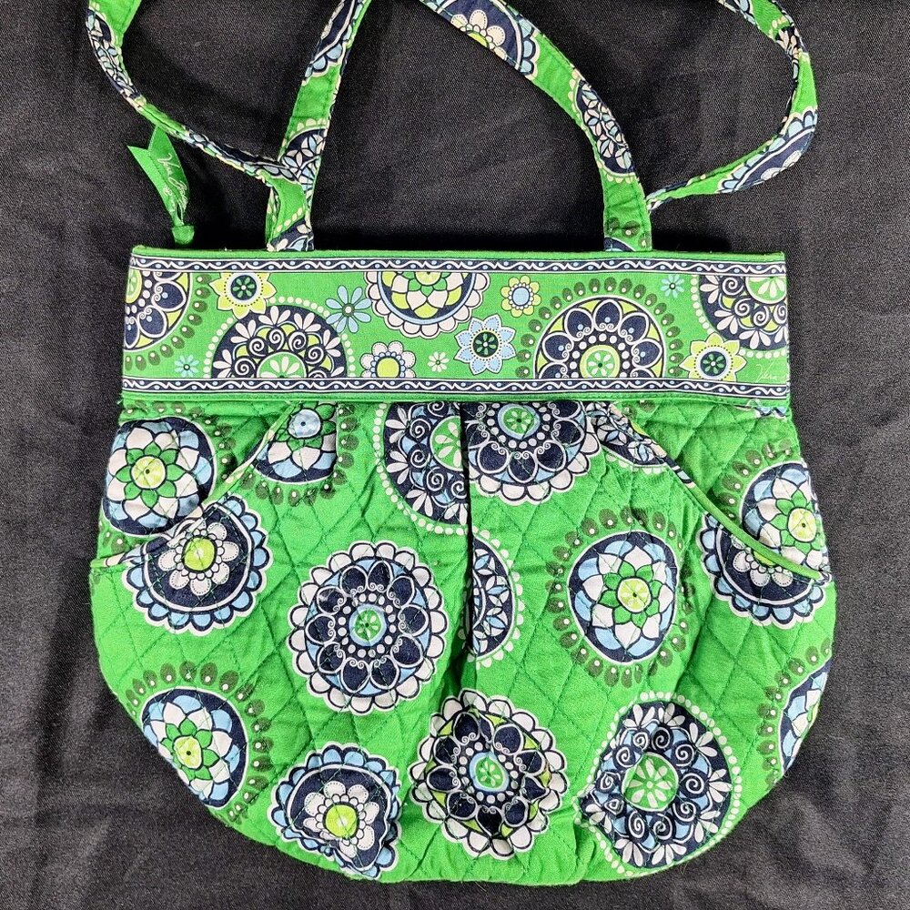 Vera Bradley Retired Green Medallion Print Shoulder Bag Tote